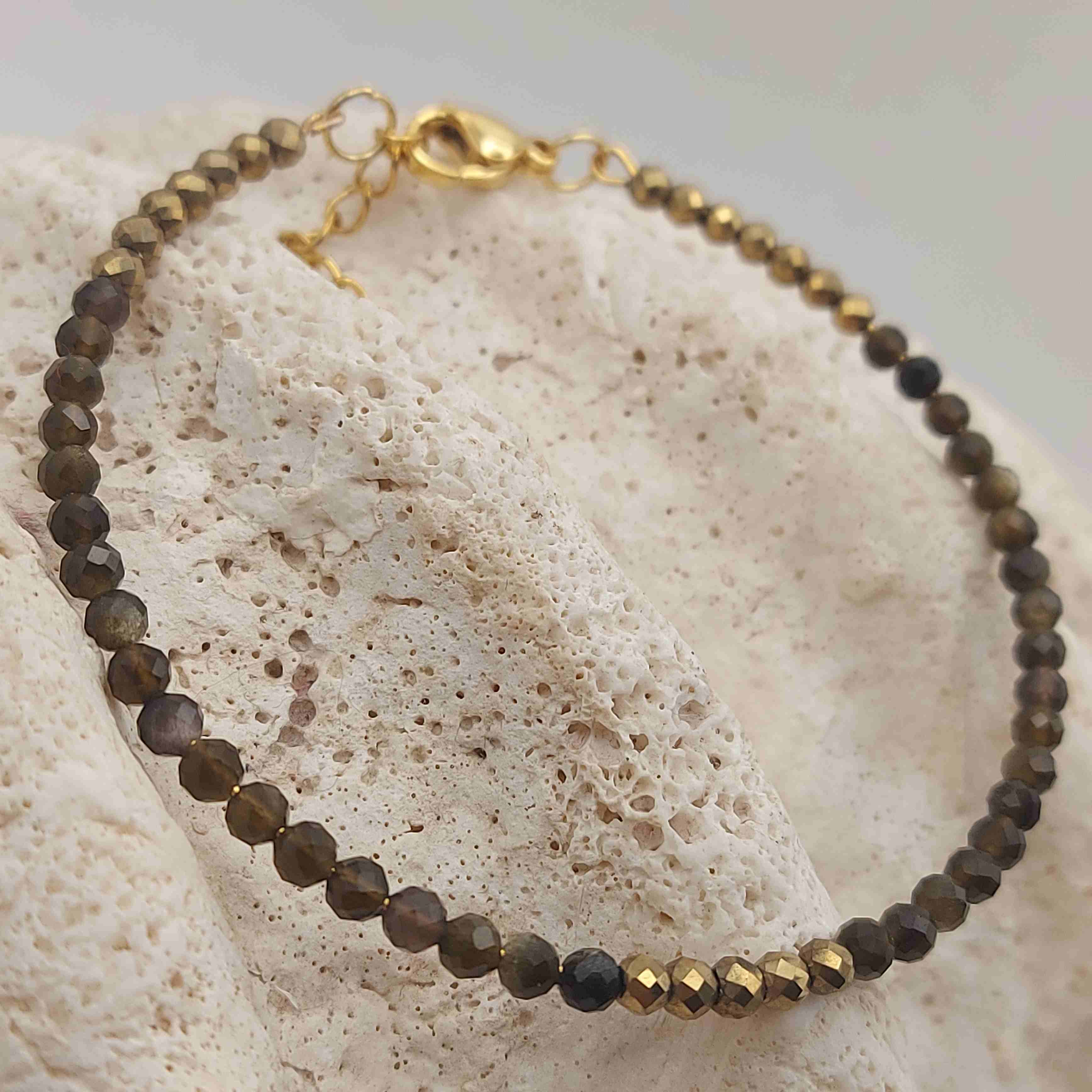 Arany obszidián női ásvány karkötő galéria kép