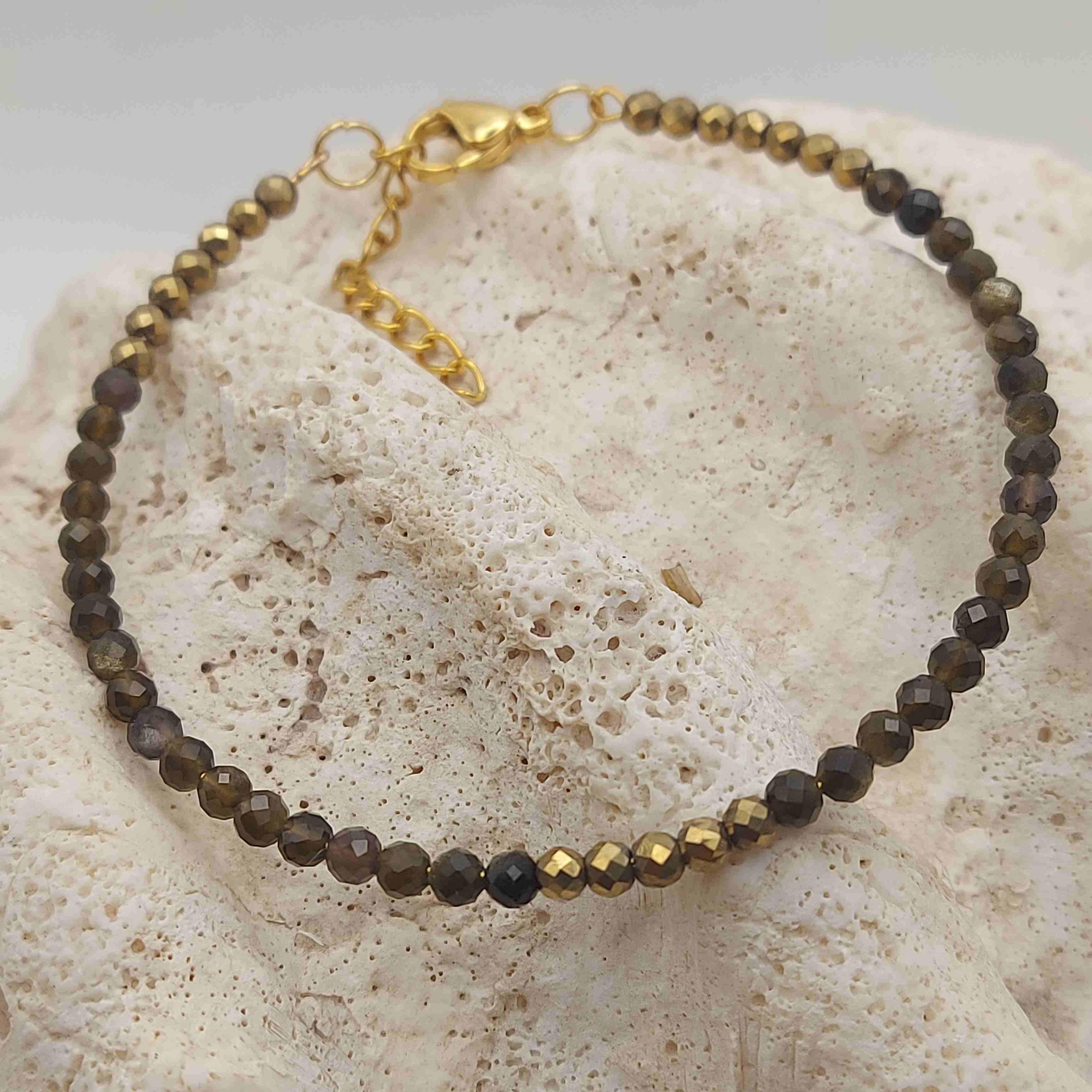 Arany obszidián női ásvány karkötő galéria kép