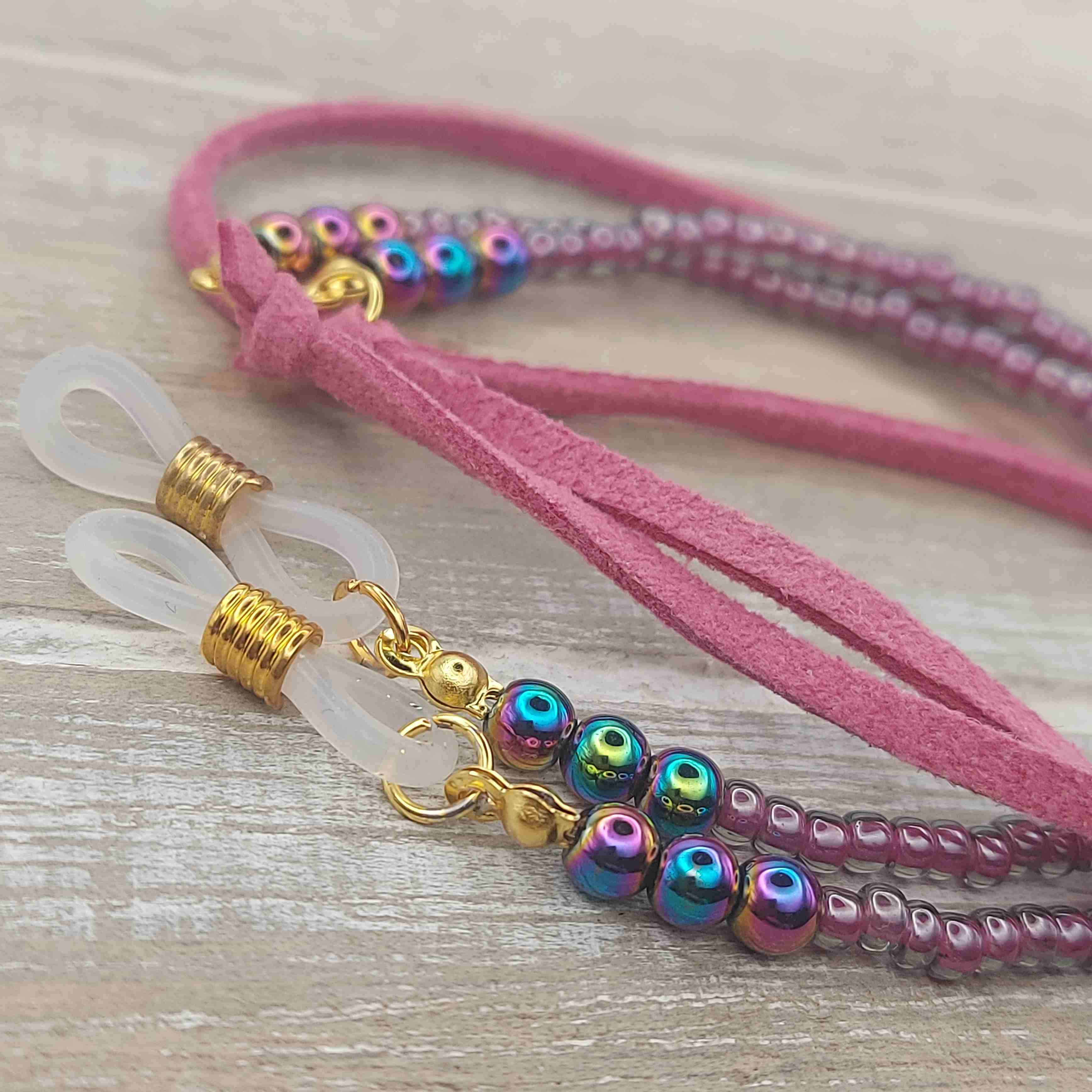 Magenta szemüveglánc hematit ásvánnyal galéria kép