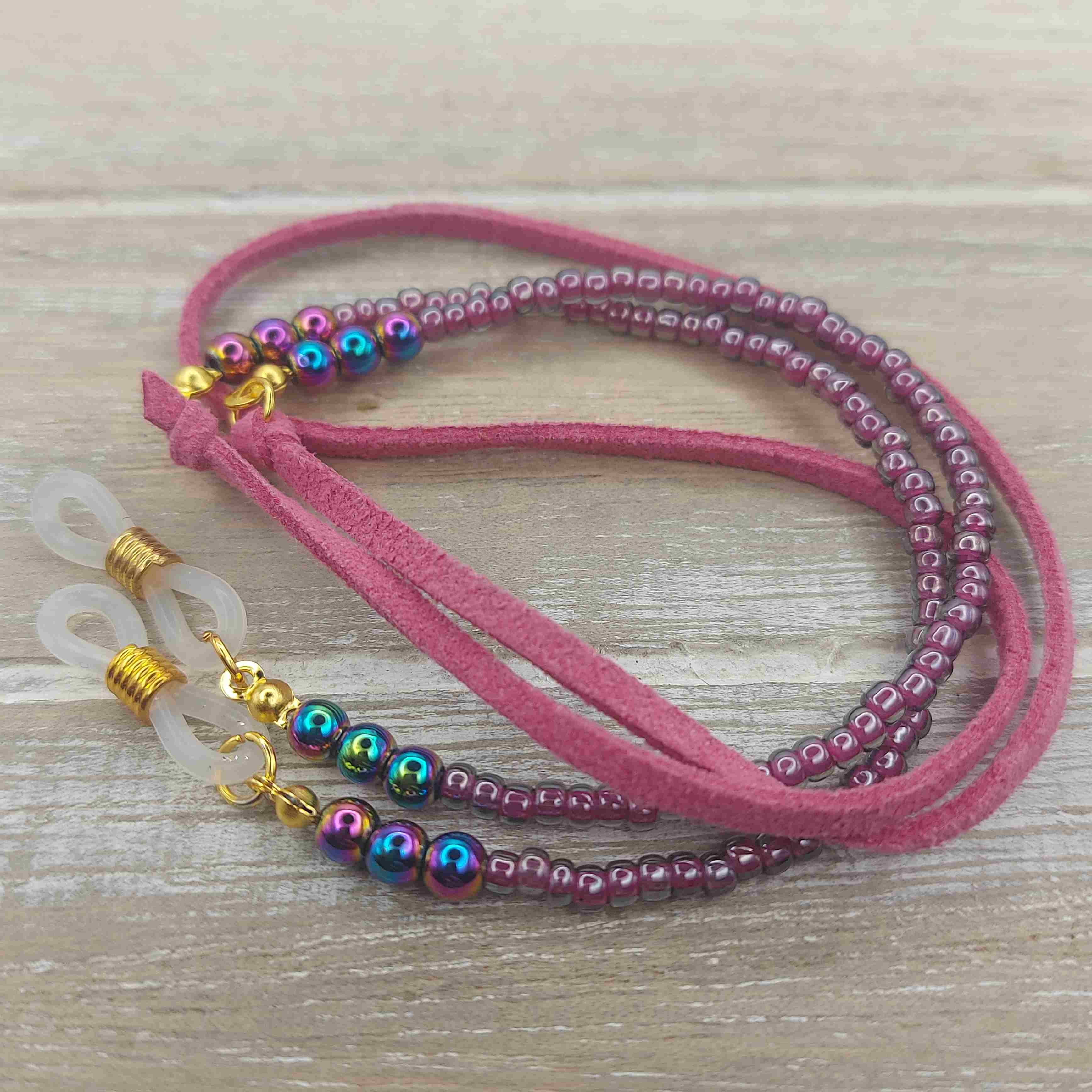 Magenta szemüveglánc hematit ásvánnyal