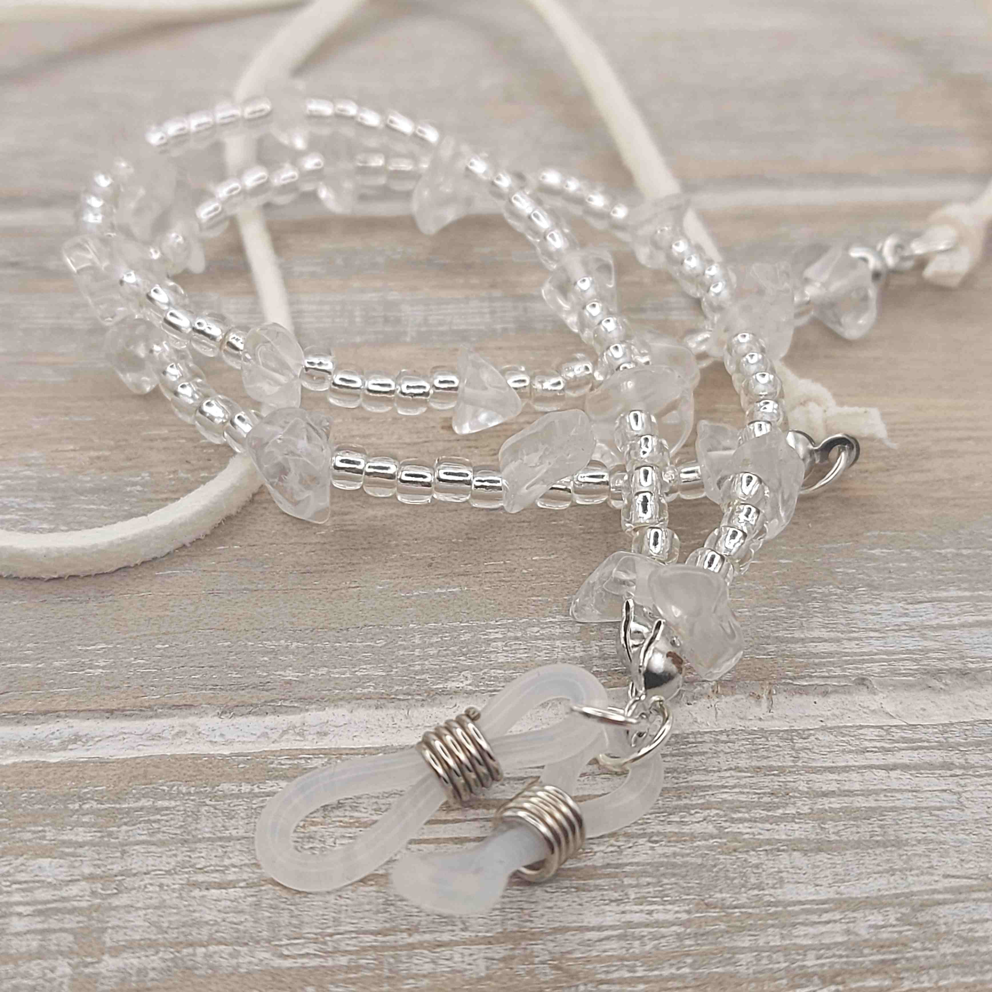 Fehér szemüveglánc hegyikristállyal galéria kép